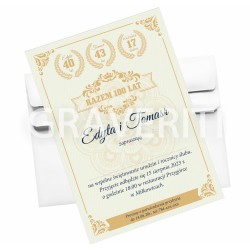 Zaproszenie na rocznicę ślubu i urodziny Certyfikat