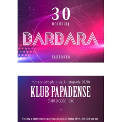 Zaproszenie urodzinowe Barbara
